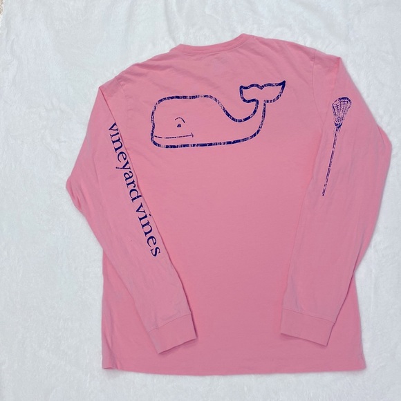 Vineyard Vines 100% Cotton Baby Pink with Logos Long Cool Shirt Women's Small !! - Picture 1 of 11